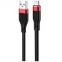 Кабель USB-MicroUSB Hoco U72 Forest в силиконе 1.2м Чёрный с красным