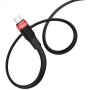 Кабель USB-MicroUSB Hoco U72 Forest в силиконе 1.2м Чёрный с красным