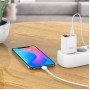 Зарядное устройство 220В 2 USB с кабелем USB - Micro USB Hoco C86A Illustrious с экраном Белый