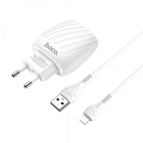 Зарядное сетевое HOCO C78A Highway 2USB 2.4A Lightning Белый