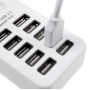 USB Хаб на 10 портов USB 2.0 HUB P-1603 Белый