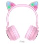 Наушники Hoco W27 Cat Ear Bluetooth с кошачьими ушками и LED подсветкой Розовый