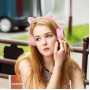 Наушники Hoco W27 Cat Ear Bluetooth с кошачьими ушками и LED подсветкой Розовый