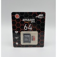 Высокоскоростная карта памяти micro SD AMAZON Pro 64GB class 10 с карманом