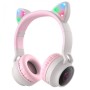 Наушники Hoco W27 Cat Ear Bluetooth с кошачьими ушками и LED подсветкой Серые