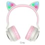 Наушники Hoco W27 Cat Ear Bluetooth с кошачьими ушками и LED подсветкой Серые