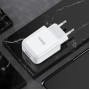 Сетевое зарядное устройство Hoco N2 Vigour с 1USB/2.1A с гибким кабелем Type-C Белый