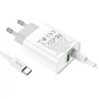 Адаптер сетевой HOCO C80A Type-C to Type-C cable rapido charger set C80A, 1USB/1Type-C, QC/PD, 20W, 3A Белый