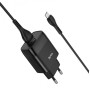 Зарядное устройство Hoco C72Q Glorious быстрая зарядка QC3.0 18W (1USB/3A) с кабелем MicroUSB Черный