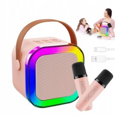 Портативная колонка с 2-мя караоке микрофонами и RGB подсветкой Winso K12 10W Bluetooth, USB, microSD, AUX,