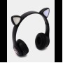 Беспроводные наушники с кошачьими ушками и RGB подсветкой Cat VIV-23M Черные