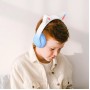 Наушники Hoco W42 Cat Ear Bluetooth с кошачьими ушками и LED подсветкой Голубые с белым