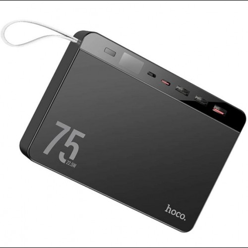 Внешний аккумулятор Power bank HOCO J94 Overlord 22.5W 75000mAh PD22,5W+QC3.0 батарея быстрая зарядка Чёрный