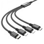 Кабель для зарядки телефонов HOCO X76 4 в 1 USB to Type-C+Lightning+Lightning+MicroUSB 2A Чёрный