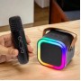 Портативная колонка с караоке микрофоном и RGB подсветкой Winso K12 10W Bluetooth, USB, microSD, AUX, Type-C