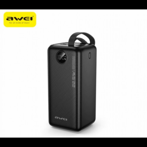 Внешний аккумулятор Power bank AWEI P114K 50000mAh PD22,5W+быстрая зарядка батарея зарядка Черный