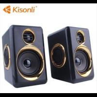 Компьютерные колонки Kisonli T-005 2.0 6W Черный с золотым