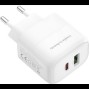 Сетевое зарядное устройство XO L137 - 20W PD USB-C & 18W QC USB-A быстрая зарядка