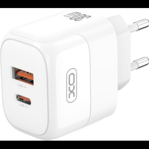 Сетевое зарядное устройство XO L138 - 30W PD USB-C 18W QC USB-A быстрая зарядка