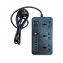 Сетевой удлинитель фильтр CP02 на 3 розетки + 6 USB 3.1A 2 метра Чёрный