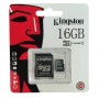 Карта памяти Kingston MicroSD 16GB Class 10 + SD адаптер