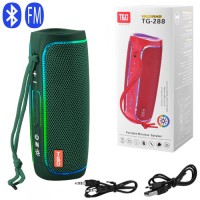 Портативная беспроводная Bluetooth колонка с LED подсветкой TG288 Тёмно-зелёная