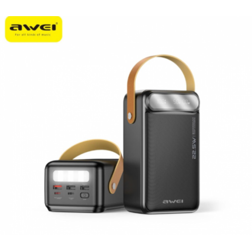 Внешний аккумулятор Power bank AWEI P101K 60000mAh PD22,5W+быстрая зарядка батарея зарядка Черный