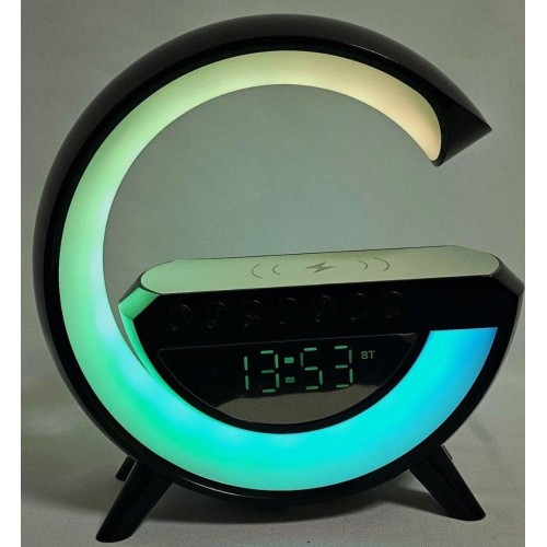 Ночник акумуляторний з годинником G BT-3401 Smart Light Sound Machine Чорний