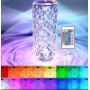 Настільна акумуляторна лампа з пультом 22см нічник Троянда з пультом RGB Crystal Rose.