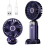 Портативний вентилятор Mini fan XL-880 діаметр 9 см із підставкою для телефона та дисплеєм синій