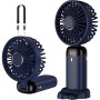Портативний вентилятор Mini fan XL-880 діаметр 9 см із підставкою для телефона та дисплеєм синій