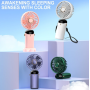 Портативний вентилятор Mini fan XL-880 діаметр 9 см із підставкою для телефона та дисплеєм синій