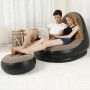 Надувне садове крісло з пуфиком Air Sofa Comfort zd-33223, велюр, 76*130 см