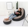 Надувне садове крісло з пуфиком Air Sofa Comfort zd-33223, велюр, 76*130 см
