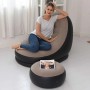 Надувне садове крісло з пуфиком Air Sofa Comfort zd-33223, велюр, 76*130 см