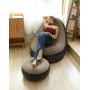 Надувне садове крісло з пуфиком Air Sofa Comfort zd-33223, велюр, 76*130 см