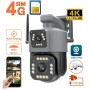 Вулична 4G-камера V380 8 Мп 2 об'єктива віддалений перегляд підтримання SIM-карток обертання сигналізація