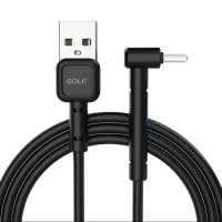 Кабель угловой GOLF GC-69 Type-C L 1м 3A Черный