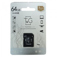 Карта памяти MicroSDHC 64GB UHS-1 Class 10 T&G С адаптером