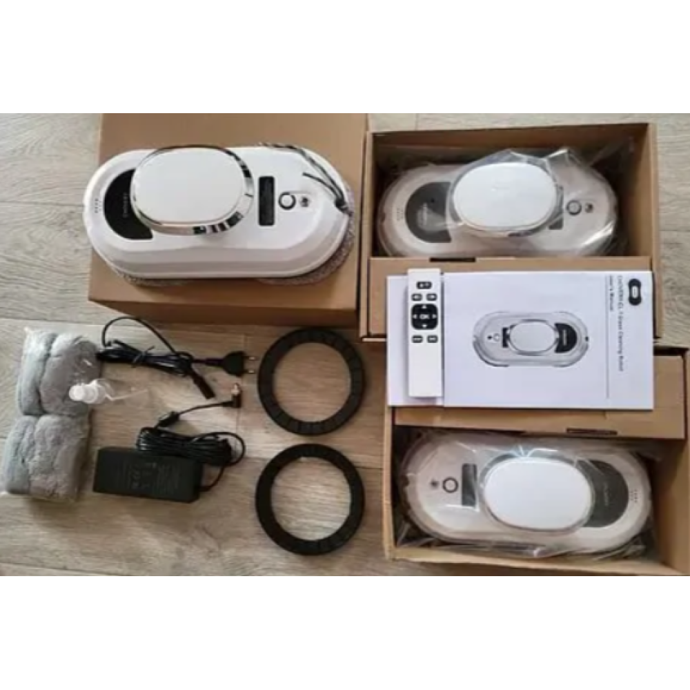 Робот на акумуляторі для миття вікон з пультом керування й автоматичним розпиленням води, 6 насадок Робот на акумуляторі для миття вікон з пультом керування й автоматичним розпиленням води, 6 насадок