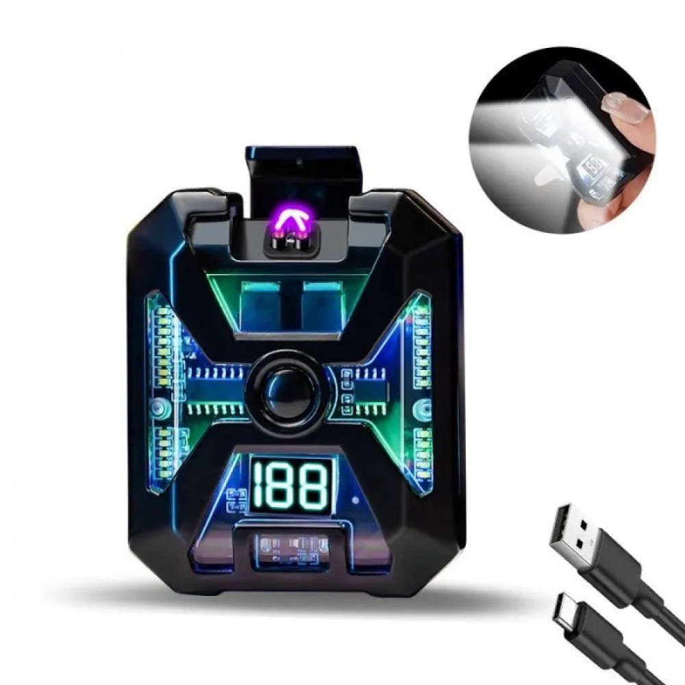 Фонарь зажигалка MULTIFUNCTIONAL D69 Li-Ion аккумулятор. индикация заряда зажигалка ЗУ Type-C