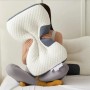 Ортопедична прямокутна подушка 48x74 см з підтримкою шиї та спини Pillow-01 Біло-сіра