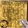 Світлодіодна гірлянда штора LED Light 3х2 метри від USB + пульт Теплий SF-19