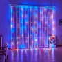 Світлодіодна гірлянда штора з пультом мультик 3х2 м від мережі 200 LED кімнатна гірлянда завіса на вікно