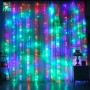 Світлодіодна гірлянда штора з пультом мультик 3х2 м від мережі 200 LED кімнатна гірлянда завіса на вікно