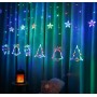 Гирлянда штора Мульти с формами колокольчики 12 PCS light RGB
