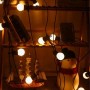 Вулична гірлянда ТЕПЛИЙ БІЛИЙ Ретролампи матові 5 м 10 ламп, чорний дріт вологостійка USB
