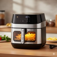 Аерофритюрниця мультипечь с регулировкой температури и сенсорным управлением Domotec MS-3222 2800 Вт 12 л