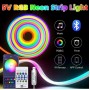 Гибкая неоновая лента RGB (3м) с Bluetooth и пультом от USB работает через приложение LotusLamp X Гибкая неоновая лента RGB (3м) с Bluetooth и пультом от USB работает через приложение LotusLamp X