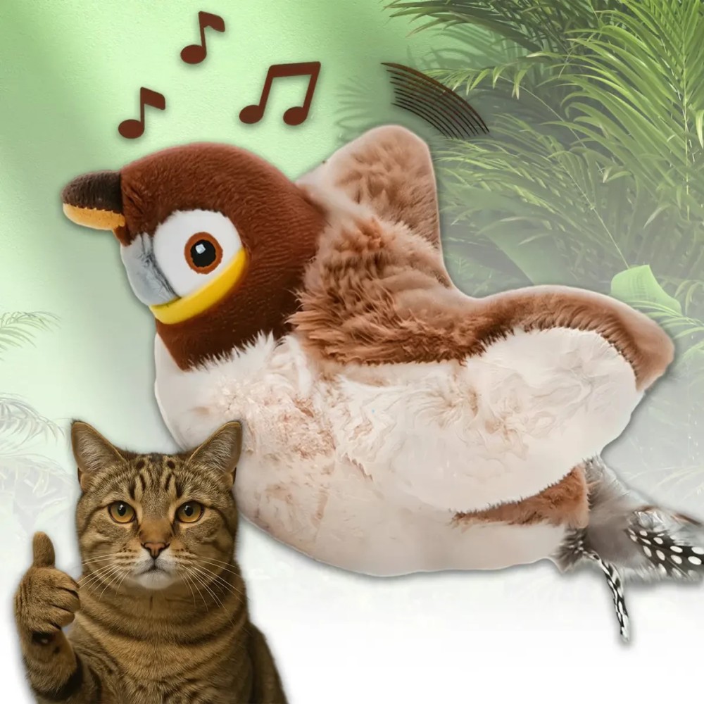 Музична плюшева іграшка для котів і собак із рухомими крилами Летюча пташка Музична плюшева іграшка для котів і собак із рухомими крилами Летюча пташка